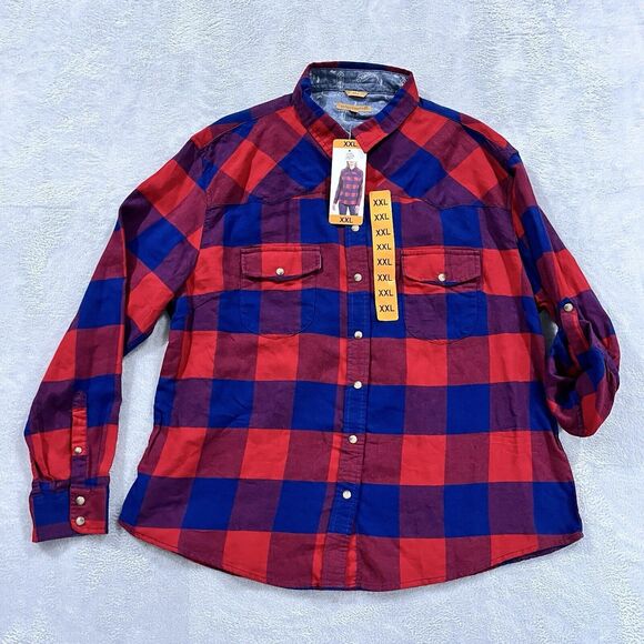Jachs Pearl Snap Shirt XXL Girlfriend Bea Flannel Plaid CowGirl Western NWT - Picture 9 of 12